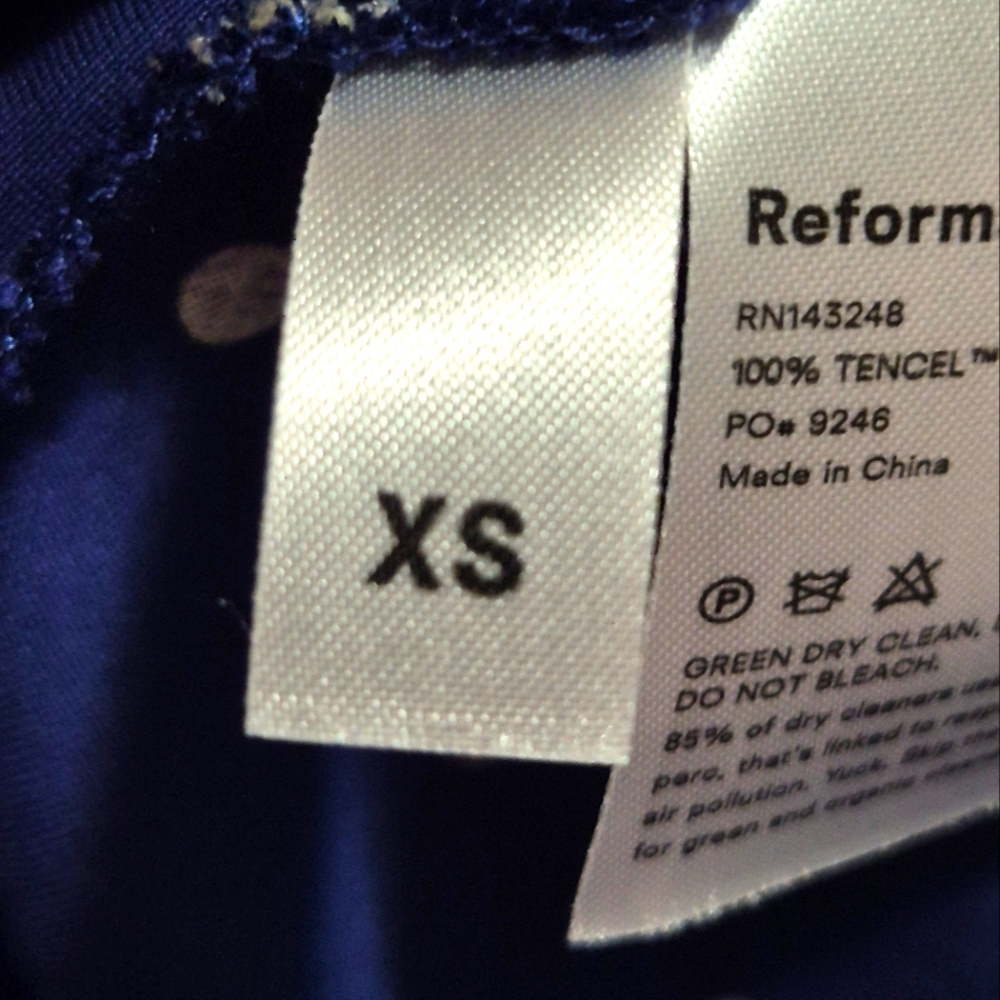 Reformation Blue Maxi Dress with Puff Cap Sleeves..SIZE:XS - Picture 15 of 16